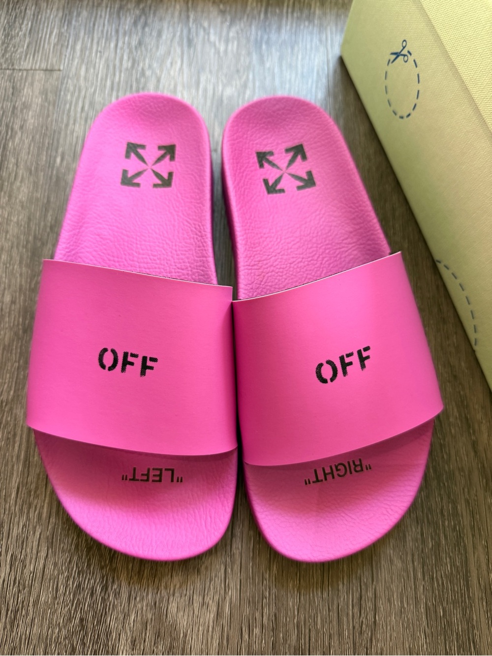 Off-White Hot Pink Slide Sandals
